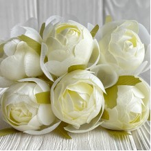 Пион закрытый (комбинированный), 4х9 см, молочный, упаковка 36 шт.