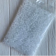 Бусина "битое стекло", 8 мм, белая, большая упаковка 500 г