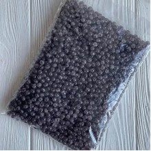 Бусина "битое стекло", 8 мм, черная, большая упаковка 500 г