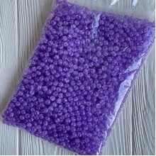 Бусина "битое стекло", 8 мм, фиолетовая, большая упаковка 500 г
