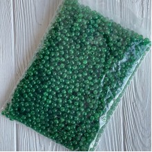 Бусина "битое стекло", 8 мм, зеленая, большая упаковка 500 г