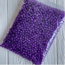 Бусина "битое стекло", 8 мм, темно-фиолетовая, большая упаковка 500 г