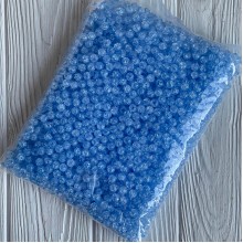 Бусина "битое стекло", 8 мм, небесно-голубая, большая упаковка 500 г