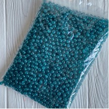 Бусина "битое стекло", 10 мм, бирюзовая, большая упаковка 500 г