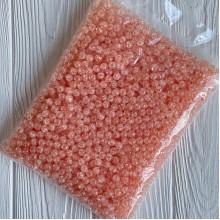 Бусина "битое стекло", 10 мм, персиковая, большая упаковка 500 г