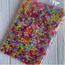 Бусина "битое стекло", 10 мм, цветной микс, большая упаковка 500 г