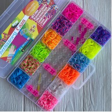 Набор резинок для плетения (средний), 12 цветов, набор на 13 ячейок