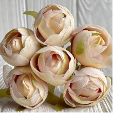 Пион закрытый (комбинированный), 4х9 см, молочно-бордовый, упаковка 36 шт.