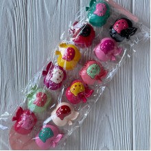 Краб для волос Kitty яблоко, 3,5х3,5 см, упаковка 12 шт.