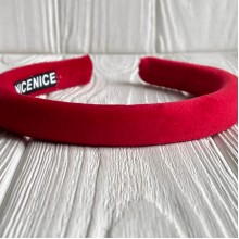 Обруч велюр тонкий, 1,8 см, красный, шт.