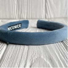 Обруч велюр тонкий, 1,8 см, бирюзовый, шт.