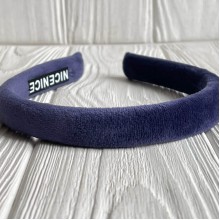 Обруч велюр тонкий, 1,8 см, сине-фиолетовый, шт.