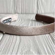 Обруч велюр-блеск тонкий, 1,8 см, кофейный, шт.