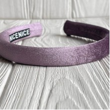 Обруч велюр-блеск тонкий, 1,8 см, лавандовый, шт.