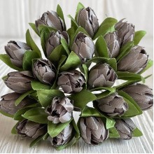 Подснежник, 2 см, серо-оливковый, пучек из 20 цветочков