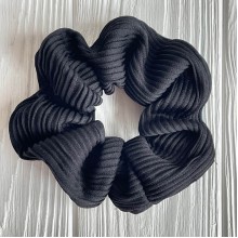 Скранч гофре, 12 см, черный, шт.