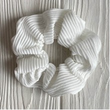 Скранч гофре, 12 см, белый, шт.