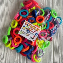 Резинка нейлон, 2,7 см, цветной микс (рифленая), упаковка 100 шт.