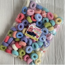 Резинка махровая, 2,5 см, пастельный микс, упаковка 120 шт.