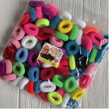 Резинка махровая, 3,5 см, цветной микс, упаковка 80 шт.