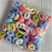 Резинка махровая, 4 см, пастельный микс, упаковка 100 шт.