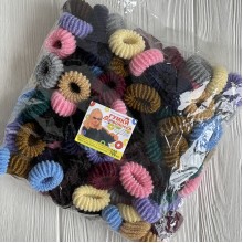 Резинка махровая, 4 см, темный микс, упаковка 100 шт.