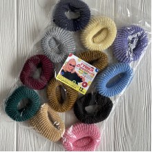 Резинка махровая, 6 см, темный микс, упаковка 12 шт.