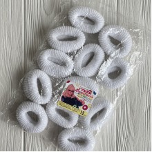 Резинка махровая, 6 см, белая, упаковка 12 шт.