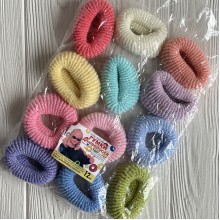 Резинка махровая, 6 см, пастельный микс, упаковка 12 шт.