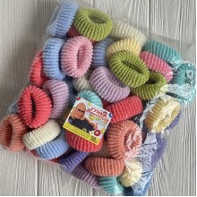 Резинка махровая, 5 см, пастельный микс, упаковка 50 шт.