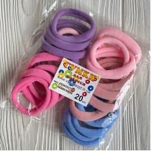 Резинка нейлон, 5 см, пастельный микс, упаковка 20 шт.