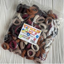 Резинка нейлон, 2,5 см, бежево-бордовый микс, упаковка 100 шт.