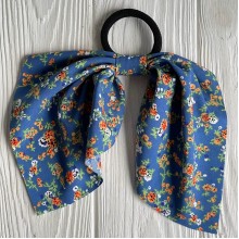 Резинка Твилли с перемычкой в цветочек, 25 см, светло-синяя, шт.