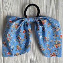 Резинка Твилли с перемычкой в цветочек, 25 см, голубая, шт.