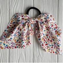 Резинка Твилли с перемычкой в цветочек, 25 см, белая с хлопком, шт.