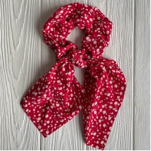 Резинка Твилли жатка в цветочек, 27 см, красная с белым, шт.