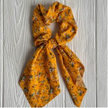 Резинка Твилли жатка в цветочек, 27 см, горчичная, шт.