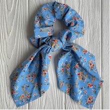 Резинка Твилли жатка в цветочек, 27 см, голубая, шт.