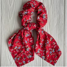 Резинка Твилли жатка в цветочек, 27 см, красная, шт.