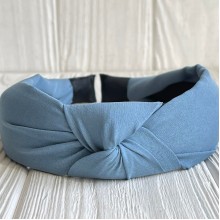 Обруч софт чалма однотонный, 4 см, светло-синий, шт.