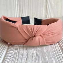 Обруч софт чалма однотонный, 4 см, темно-персиковый, шт.