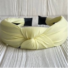 Обруч софт чалма однотонный, 4 см, светло-желтый, шт.