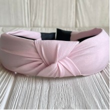 Обруч софт чалма однотонный, 4 см, светло-розовый, шт.