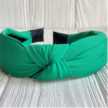 Обруч софт чалма однотонный, 4 см, зеленый, шт.