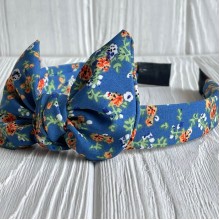 Обруч софт солоха в цветочек, 2,5 см, светло-синий, шт.