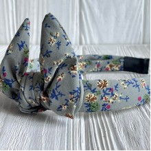 Обруч софт солоха в цветочек, 2,5 см, серый, шт.