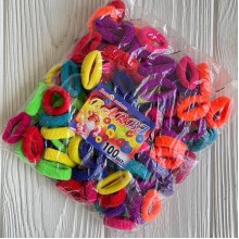 Резинка Barbi, 2,3 см, цветной микс с желтым, упаковка 100 шт.