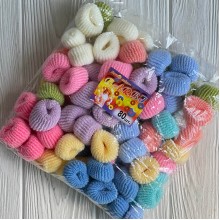 Резинка Barbi (махровая), 2,5 см, пастельный микс, упаковка 80 шт.