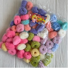 Резинка Barbi (махровая пушистая), 3 см, пастельный микс, упаковка 100 шт.