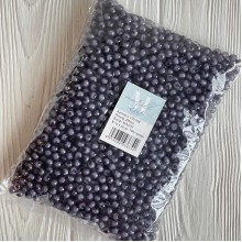 Бусина пластик с белой серединкой, 8 мм, графитовая, упаковка 500 г